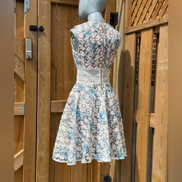 🆕 BRONX & BANCO 🧿 NWOT Amsonia Blue White Floral Embroidered Dress Sz AU8 US4 - Picture 6 of 15